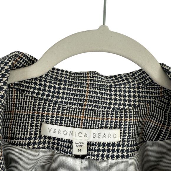 Veronica Beard Bronley Dickey Jacket Blazer Grey Plaid Career Office Womens 14 - Picture 4 of 8